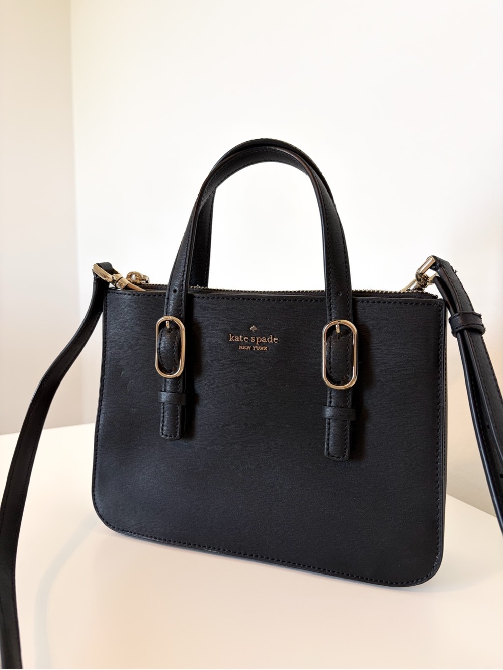 Kate Spade New York Mini Connie Satchel black leather bag